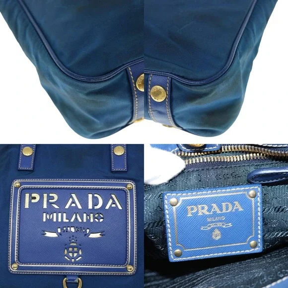 💎✨BEAUTIFUL✨💎 PRADA Hand Bag Nylon 2way Blue - Picture 15 of 16